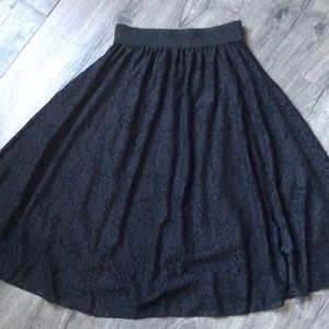 LuLaRoe Black Lace LoLa skirt New Never Worn XXS